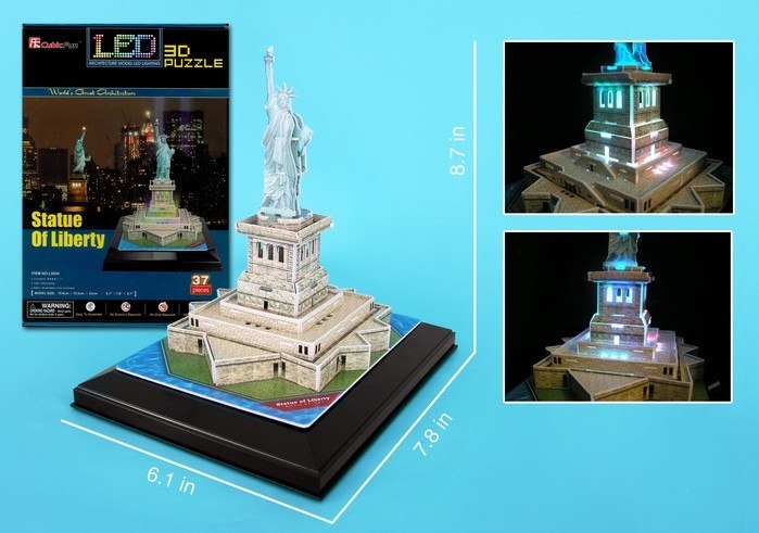 LED Light Up Version!: Statue of Liberty - 37pc 3D Jigsaw Puzzle by Daron