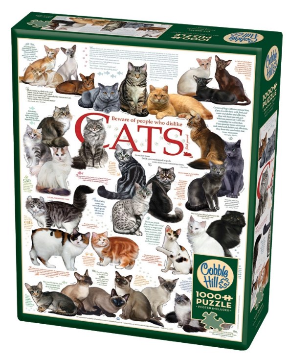Cat Quotes - 1000pc Jigsaw Puzzle by Cobble Hill - image 1