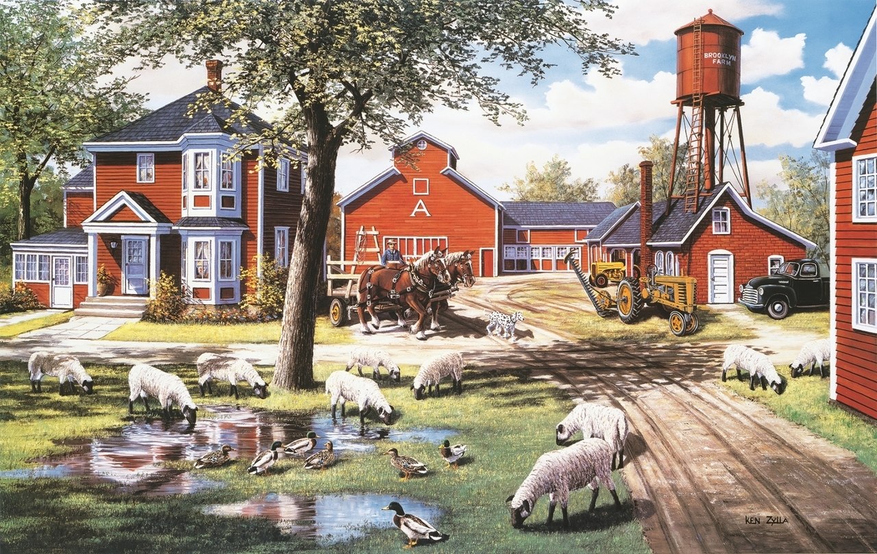 Farmyard Companions - 550pc Jigsaw Puzzle by Sunsout  			  					NEW