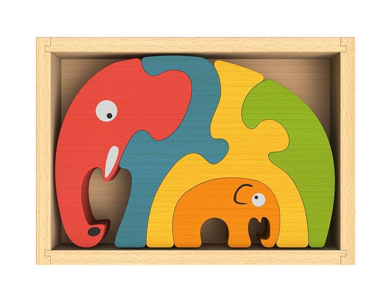 Elephant Family - EcoFriendly Wooden Puzzle by BeginAgain   			  					NEW