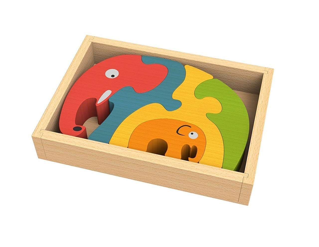 Elephant Family - EcoFriendly Wooden Puzzle by BeginAgain   			  					NEW - image 2