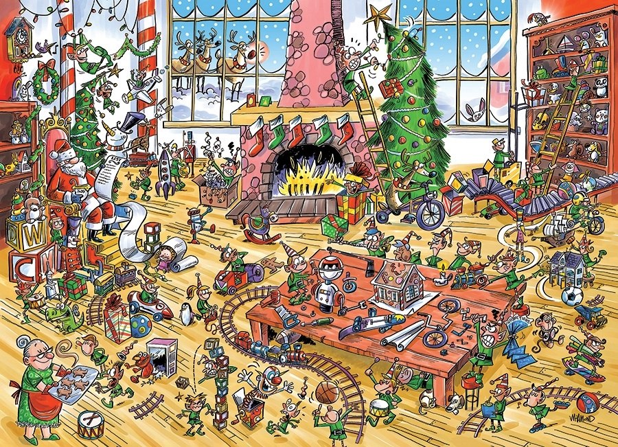 DoodleTown: Elves at Work - 1000pc Jigsaw Puzzle by Cobble Hill  			  					NEW