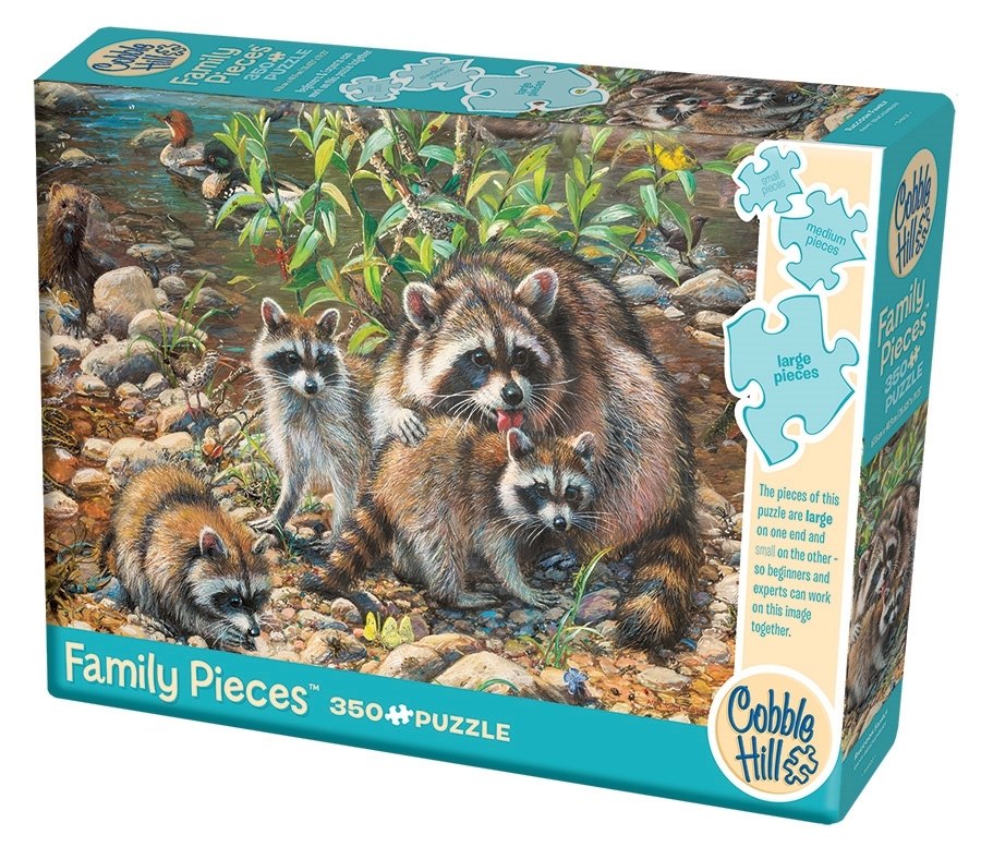 Raccoon Family - 350pc Family Jigsaw Puzzle by Cobble Hill  			  					NEW - image 1