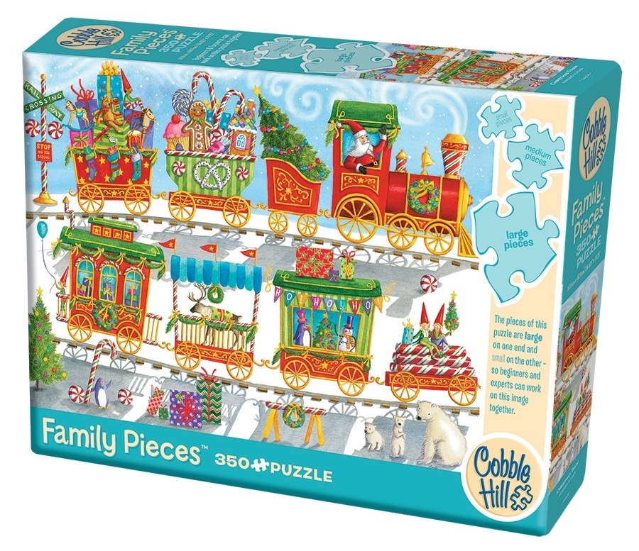 Christmas Train - 350pc Family Jigsaw Puzzle by Cobble Hill  			  					NEW - image 1