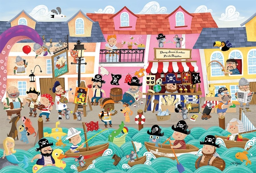 Pirates on Vacation - 36pc Floor Puzzle by Cobble Hill  			  					NEW