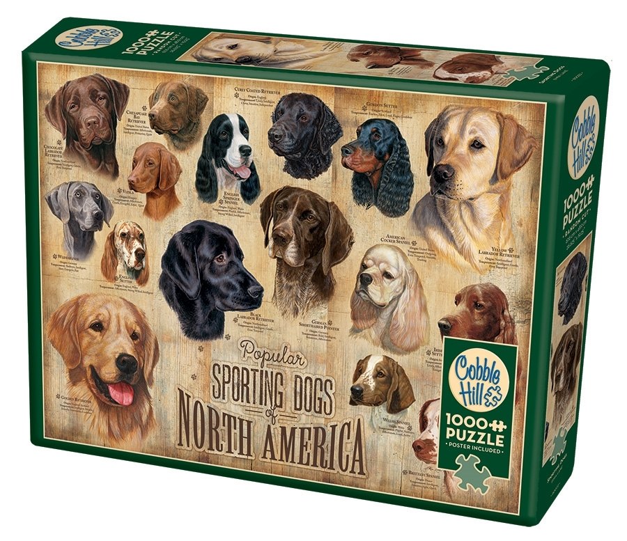 Sporting Dogs - 1000pc Jigsaw Puzzle by Cobble Hill  			  					NEW - image 1