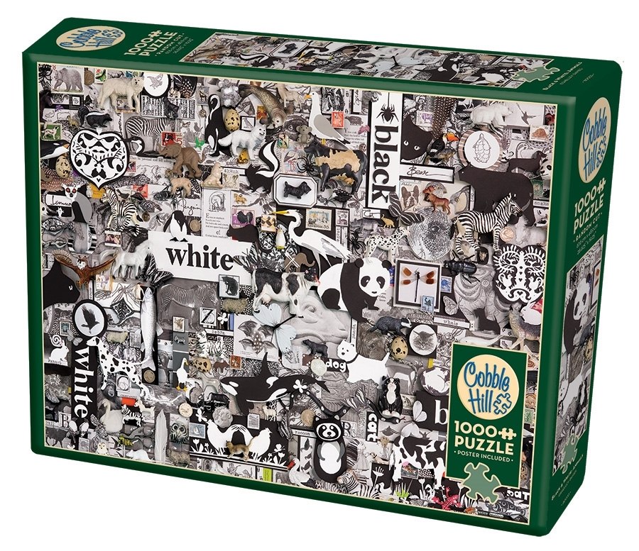 Rainbow Project: Black and White Animals - 1000pc Jigsaw Puzzle by Cobble Hill  			  					NEW - image 1