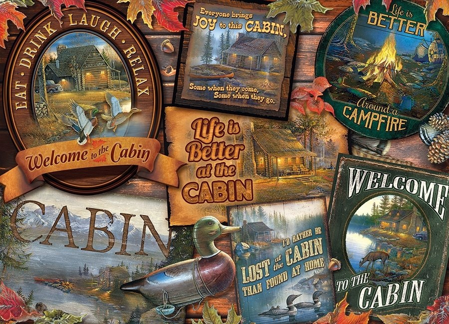 Cabin Signs - 1000pc Jigsaw Puzzle by Cobble Hill  			  					NEW