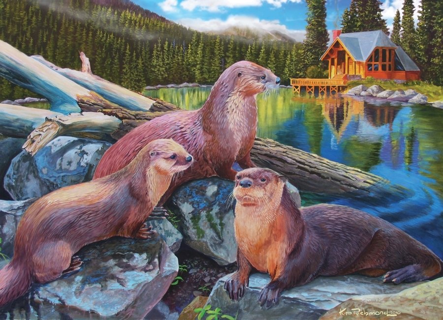 River Otters - 1000pc Jigsaw Puzzle by Cobble Hill  			  					NEW