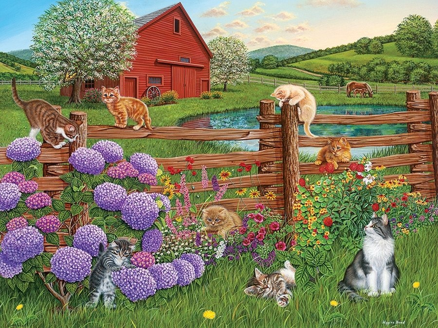 Farm Cats - 275pc Easy Handling Puzzle by Cobble Hill  			  					NEW