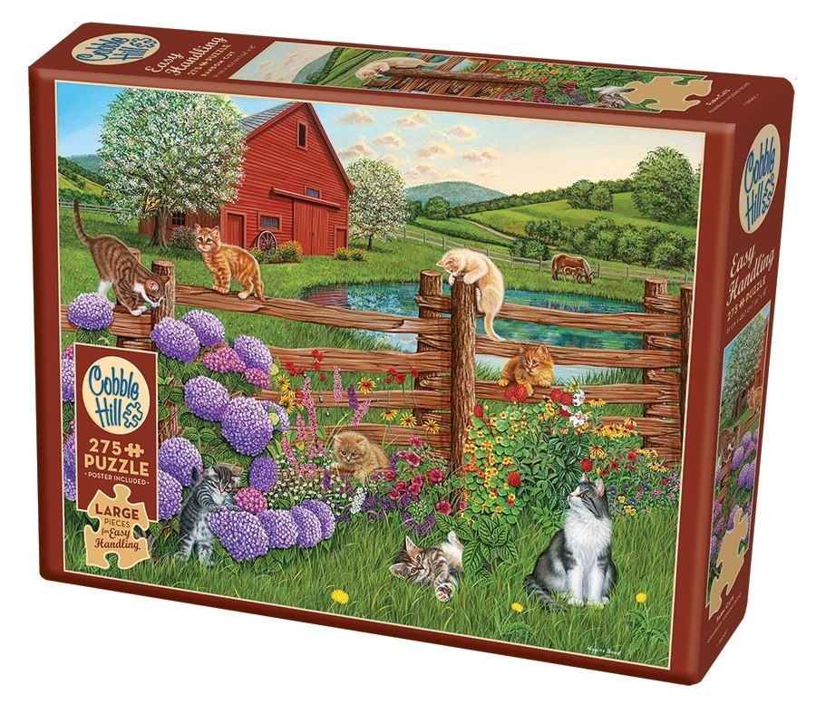 Farm Cats - 275pc Easy Handling Puzzle by Cobble Hill  			  					NEW - image 1