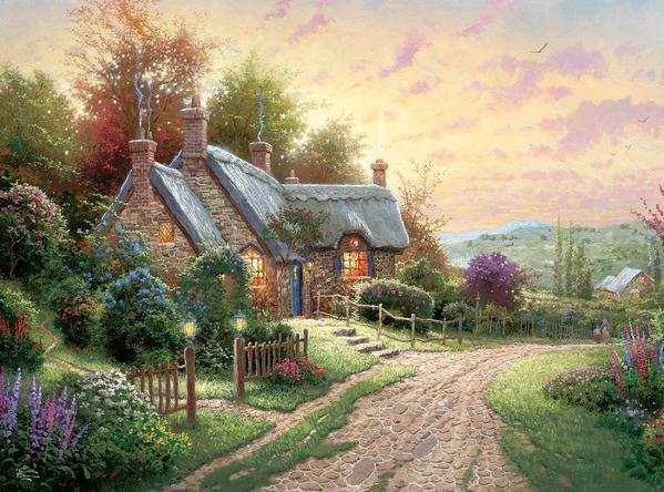 Thomas Kinkade: A Peaceful Time - 1000pc Jigsaw Puzzle by Ceaco  			  					NEW