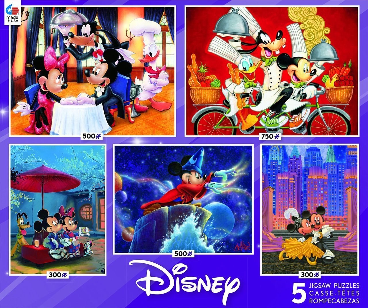 Disney: Mickey and Friends - 5 in 1 (2 x 300pc, 500pc, 750pc) Multipack by Ceaco