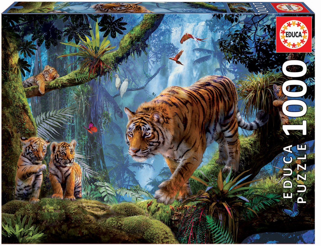 Tigers in the Tree - 1000pc Jigsaw Puzzle by Educa  			  					NEW - image 1