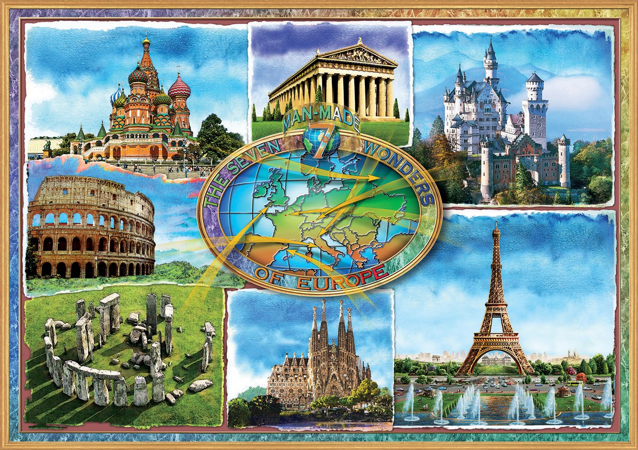 Seven Wonders of Europe - 1500pc Jigsaw Puzzle by Educa  			  					NEW
