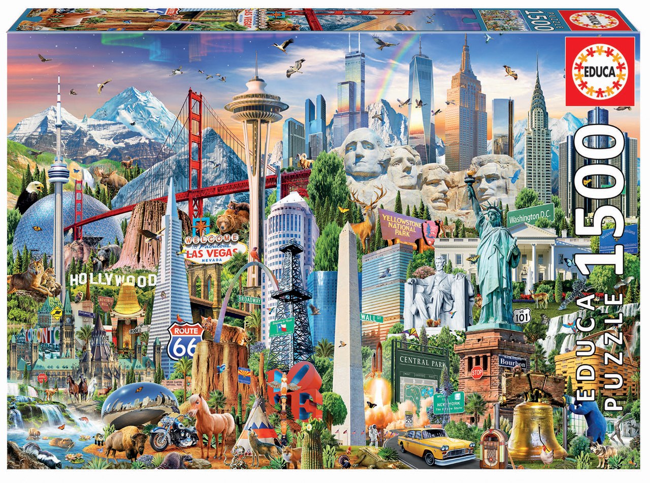 North America Landmarks - 1500pc Jigsaw Puzzle by Educa  			  					NEW - image 1