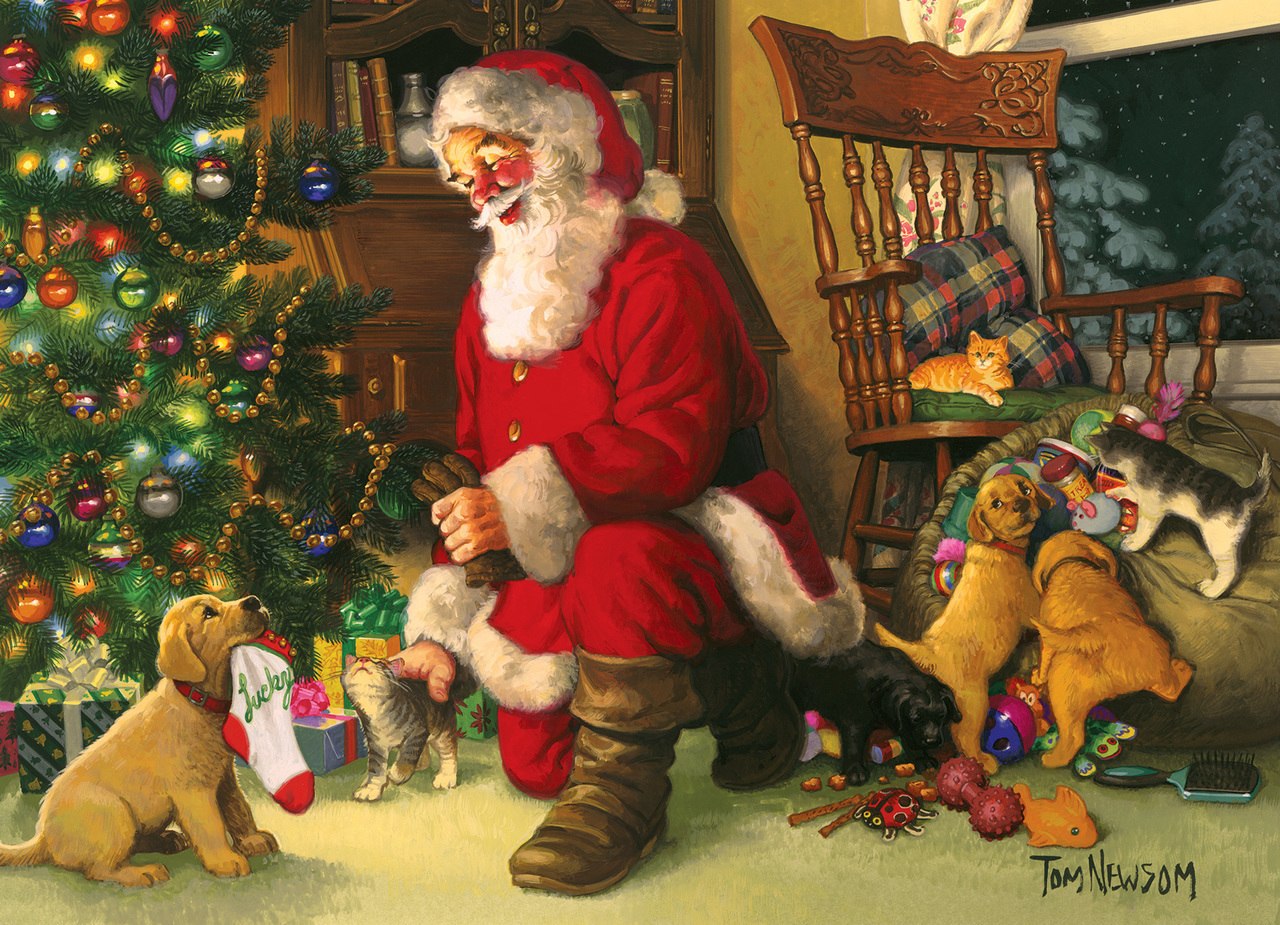 Santa's Lucky Stocking - 350pc Family Jigsaw Puzzle by Cobble Hill  			  					NEW