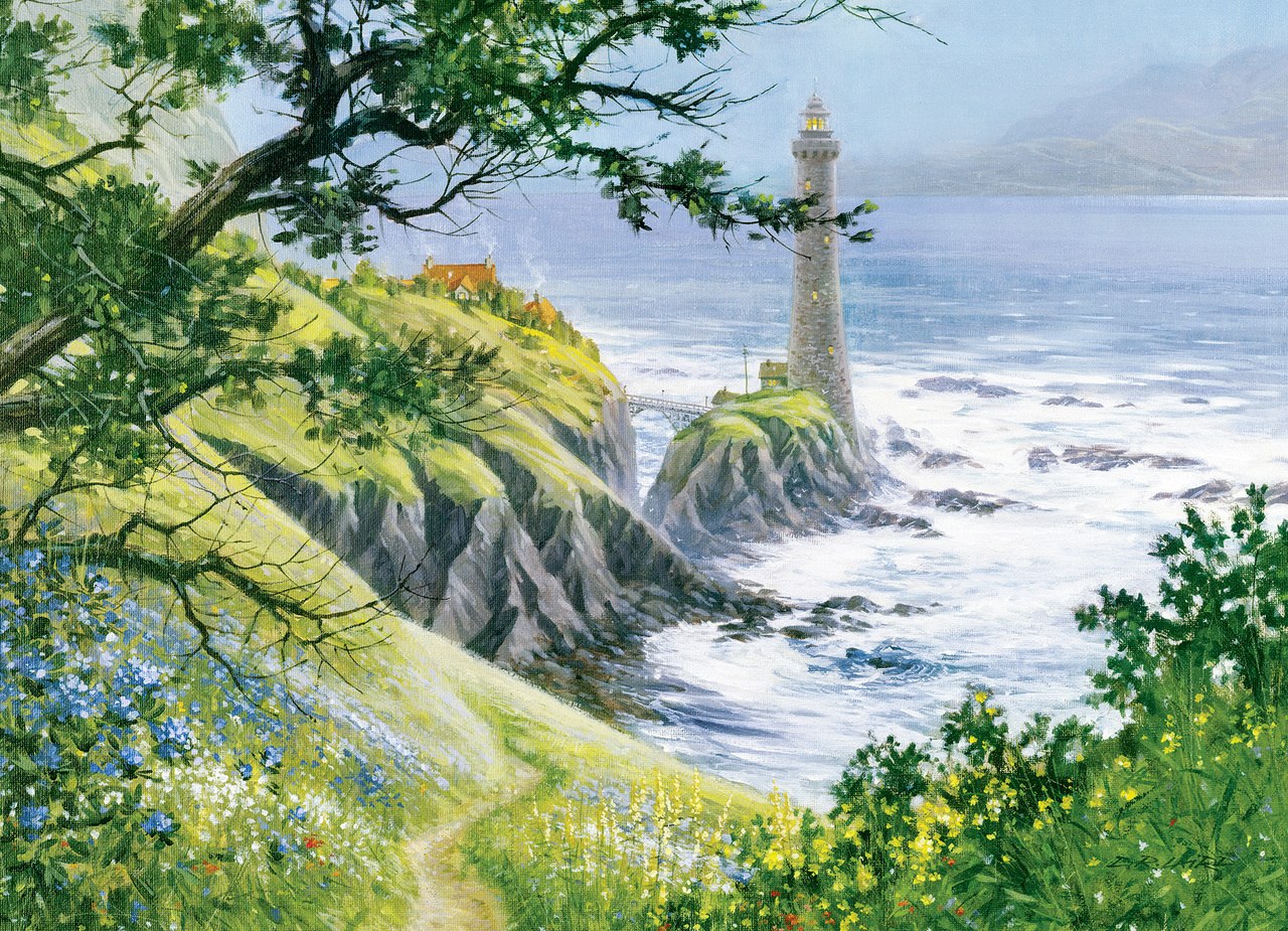Summer Lighthouse - 1000pc Jigsaw Puzzle by Cobble Hill  			  					NEW
