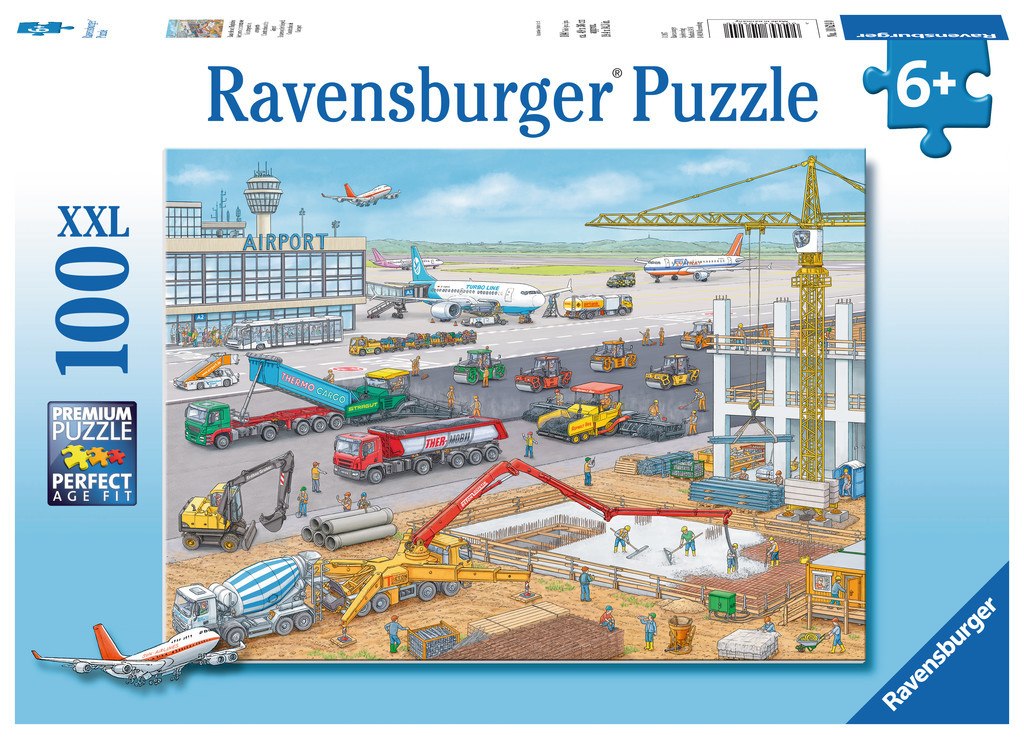 Construction at the Airport - 100pc Jigsaw Puzzle By Ravensburger  			  					NEW - image 1