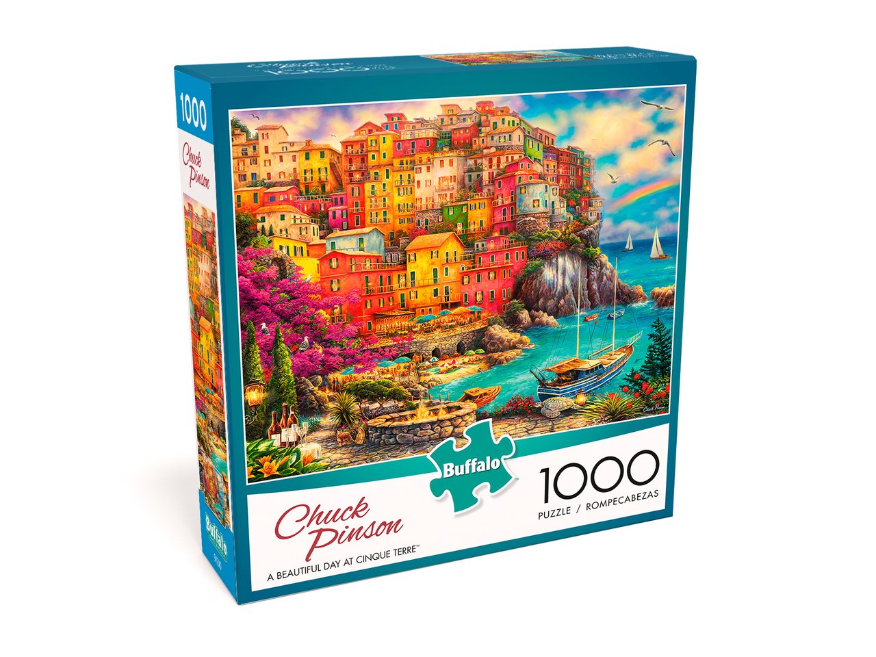 Chuck Pinson Escapes: A Beautiful Day at Cinque Terre - 1000pc Jigsaw Puzzle by Buffalo Games - image 1