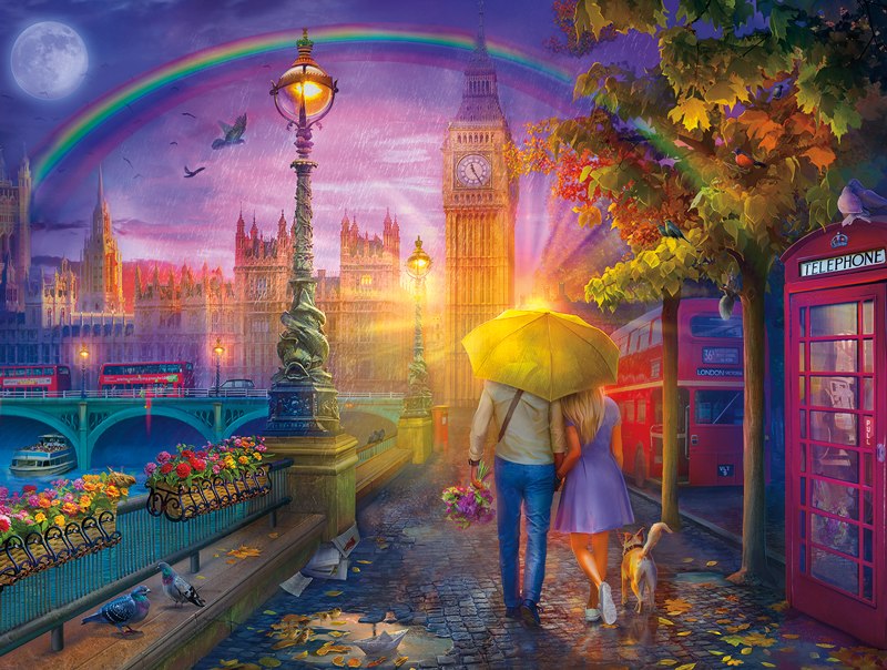 Cities In Color: London Rain - 750pc Jigsaw Puzzle by Buffalo Games  			  					NEW