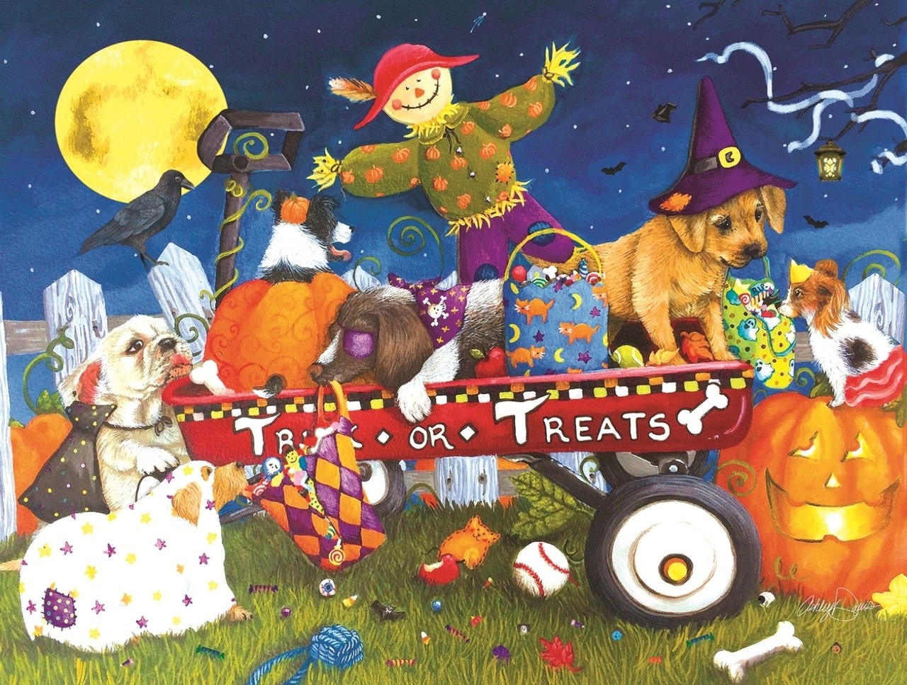 Halloween Puppies - 300pc Jigsaw Puzzle By Sunsout  			  					NEW