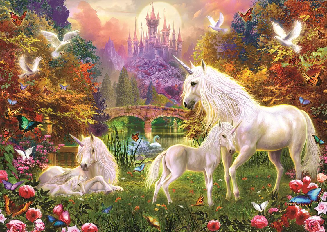 Castle Unicorns - 300pc Large Piece Jigsaw Puzzle By Sunsout  			  					NEW