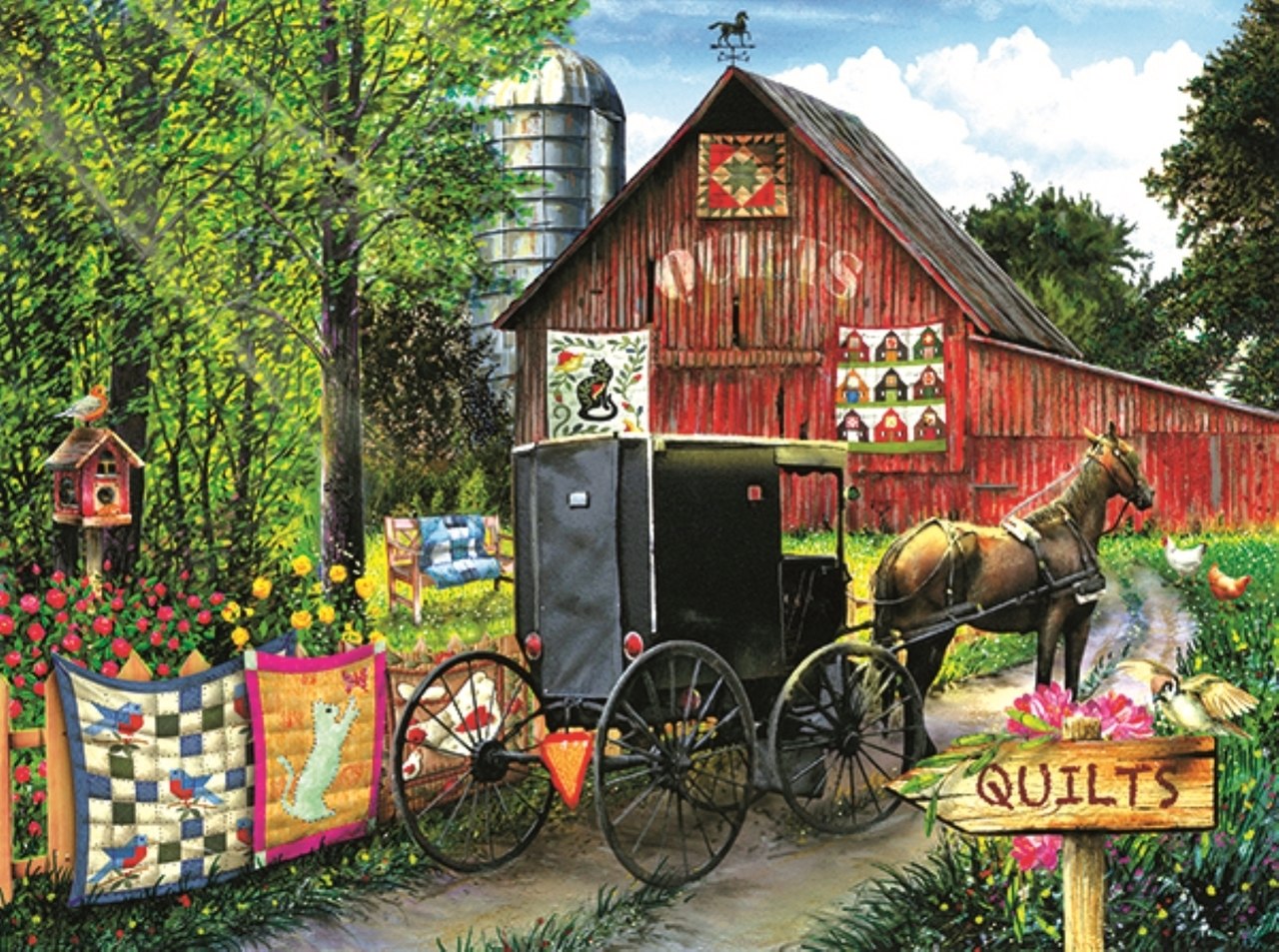 Amish Quilt Sale - 1000pc Jigsaw Puzzle By Sunsout  			  					NEW