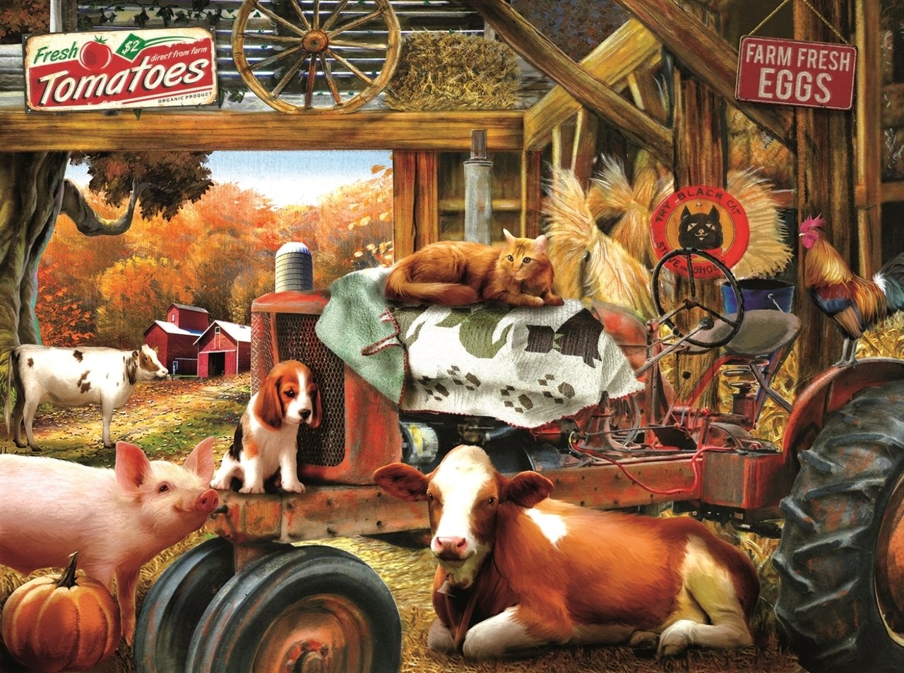 Barnhouse Meeting - 1000pc Jigsaw Puzzle By Sunsout  			  					NEW