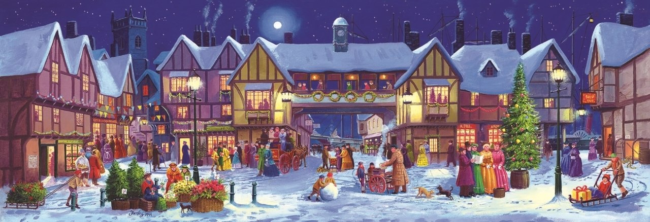 Panoramic Christmas - 500pc Jigsaw Puzzle By Sunsout  			  					NEW - image main