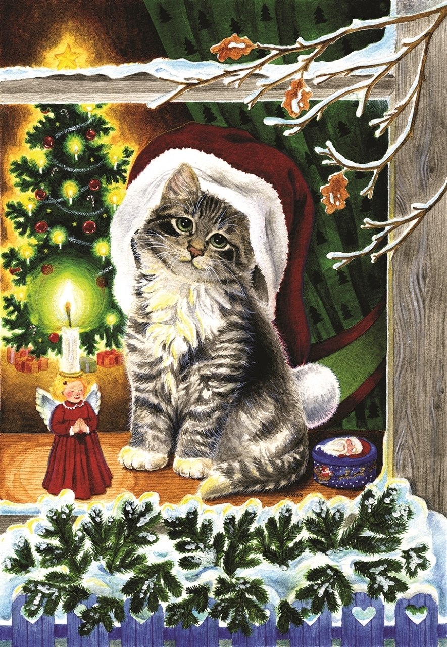 A Christmas Kitten - 300pc Jigsaw Puzzle By Sunsout  			  					NEW