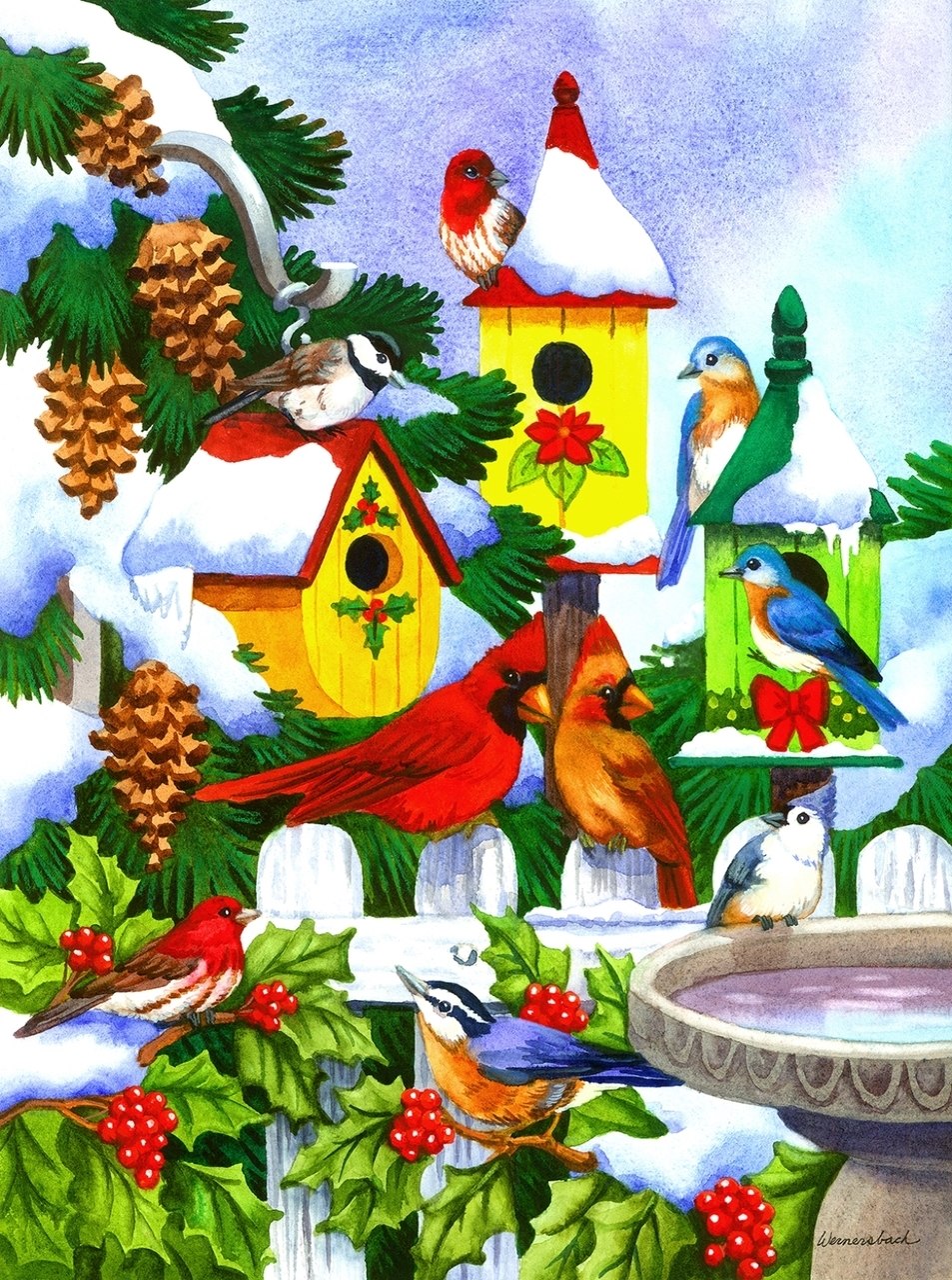 Winter Birdhaven - 500+pc Jigsaw Puzzle By Sunsout  			  					NEW