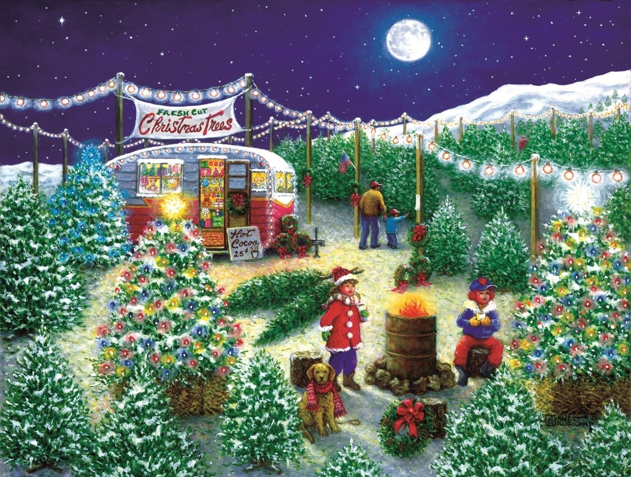 A Lot of Christmas Trees - 300pc Jigsaw Puzzle By Sunsout  			  					NEW