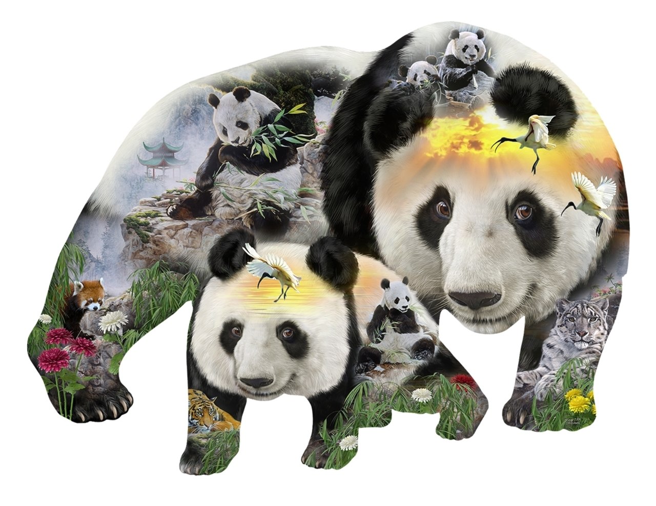 Panda-Monuim - 1000pc Jigsaw Puzzle By Sunsout  			  					NEW