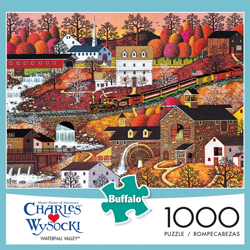 Charles Wysocki: Waterfall Valley - 1000pc Jigsaw Puzzle by Buffalo Games  			  					NEW - image 1