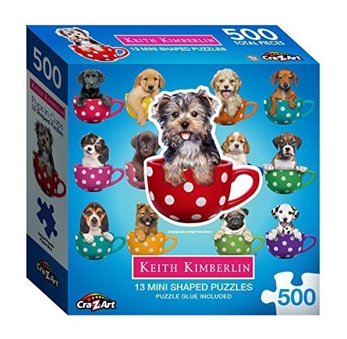 Pups in Cups  - 500pc Jigsaw Puzzle by Lafayette Puzzle Factory  			  					NEW - image 1