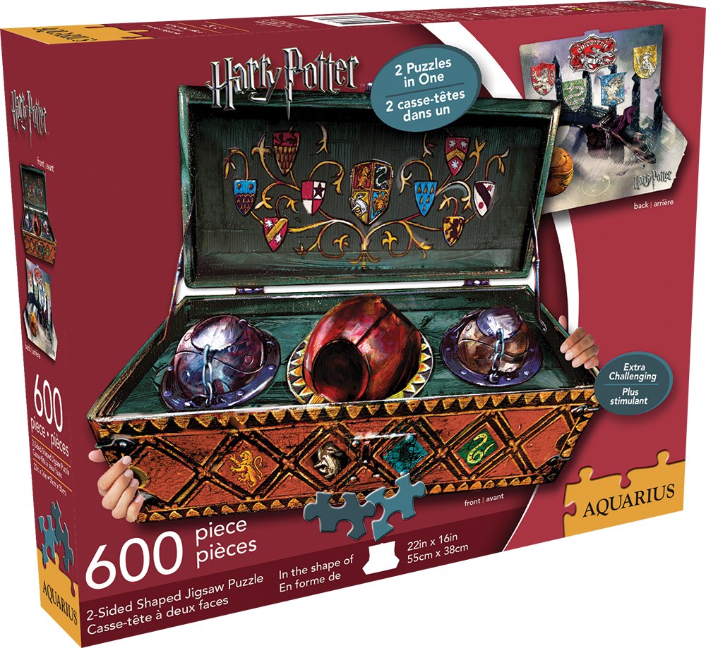 Harry Potter: Quidditch Set - 600pc Double-sided Shaped Jigsaw Puzzle by Aquarius  			  					NEW