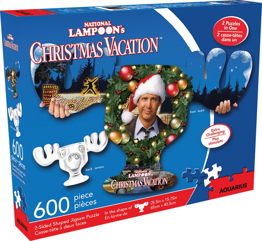 Christmas Vacation - 600pc Double-sided Shaped Jigsaw Puzzle by Aquarius  			  					NEW