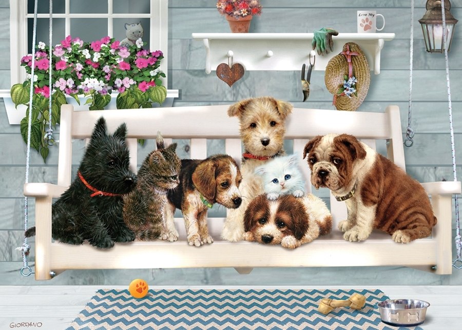 Porch Swing Buddies - 35pc Tray Puzzle by Cobble Hill  			  					NEW