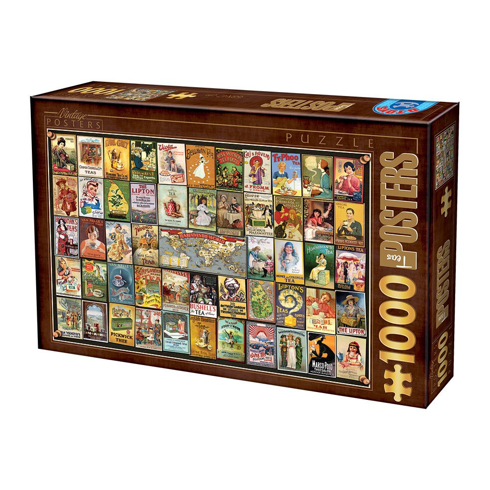 Tea Bag Collage - 1000pc Jigsaw Puzzle By D-Toys  			  					NEW - image 1