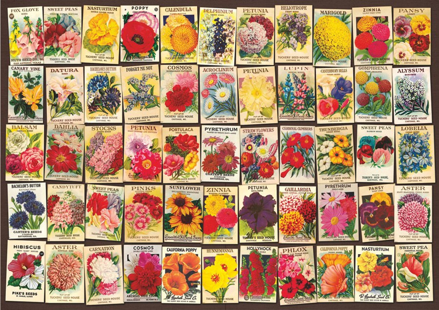 Seed Packet Collage - 1000pc Jigsaw Puzzle By D-Toys  			  					NEW