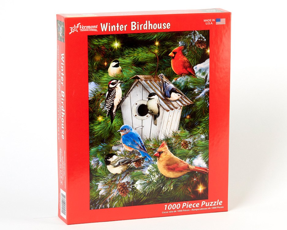 Winter Birdhouse - 1000pc Jigsaw Puzzle by Vermont Christmas Company  			  					NEW - image 1