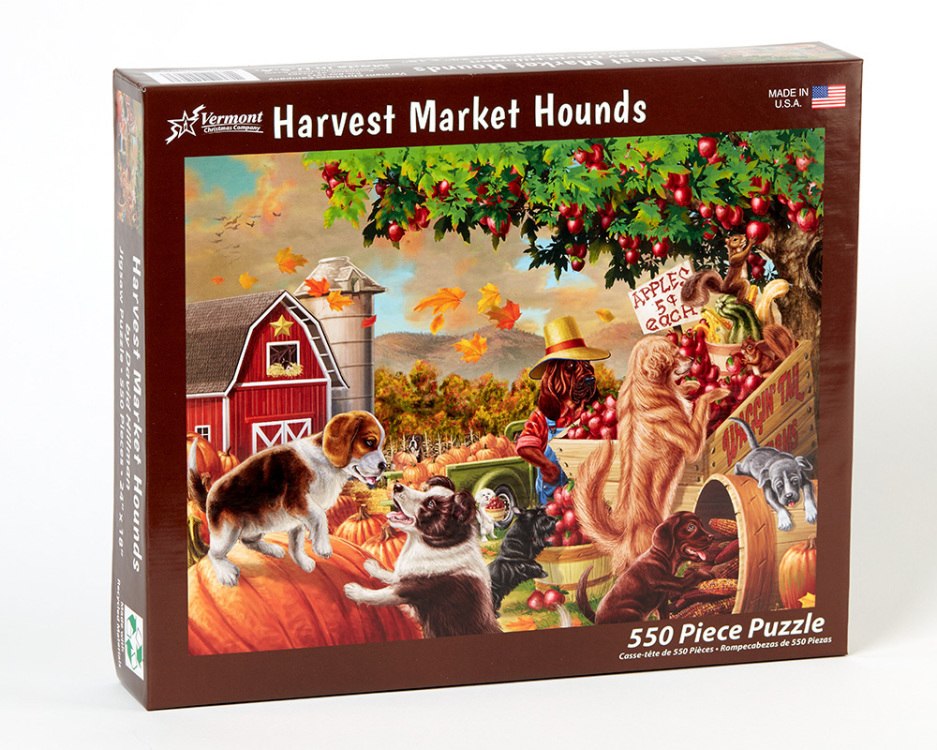 Harvest Market Hounds - 550pc Jigsaw Puzzle by Vermont Christmas Company  			  					NEW - image 1