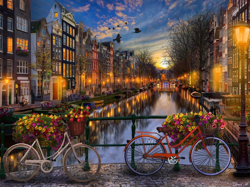 Amsterdam Aglow - 550pc Jigsaw Puzzle by Vermont Christmas Company  			  					NEW