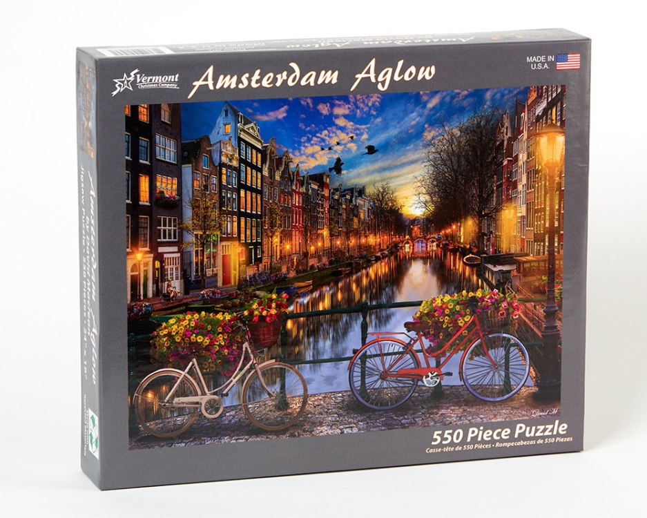 Amsterdam Aglow - 550pc Jigsaw Puzzle by Vermont Christmas Company  			  					NEW - image 1