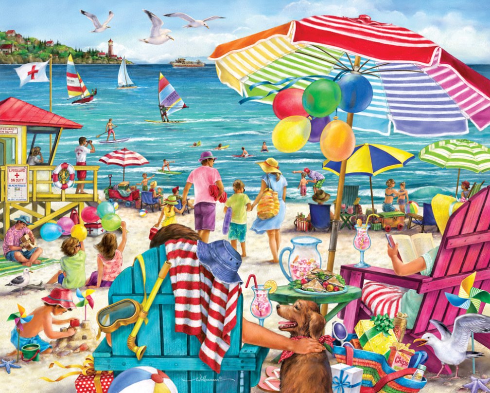 Day at the Beach - 1000pc Jigsaw Puzzle by Vermont Christmas Company  			  					NEW