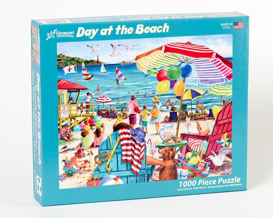 Day at the Beach - 1000pc Jigsaw Puzzle by Vermont Christmas Company  			  					NEW - image 1