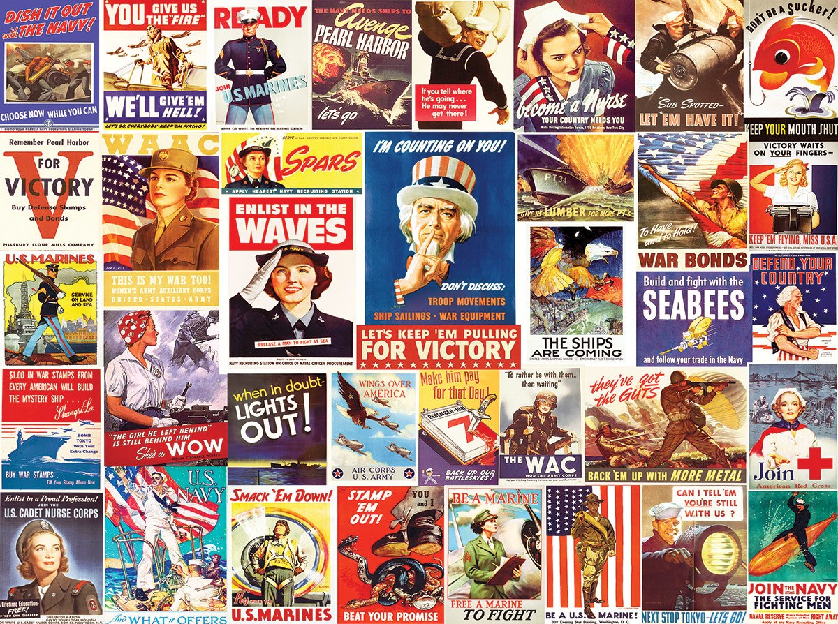 WWII Posters - 550pc Jigsaw Puzzle By White Mountain  			  					NEW