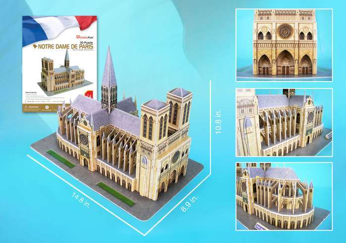 Notre Dame de Paris - 74pc 3D Jigsaw Puzzle by Daron