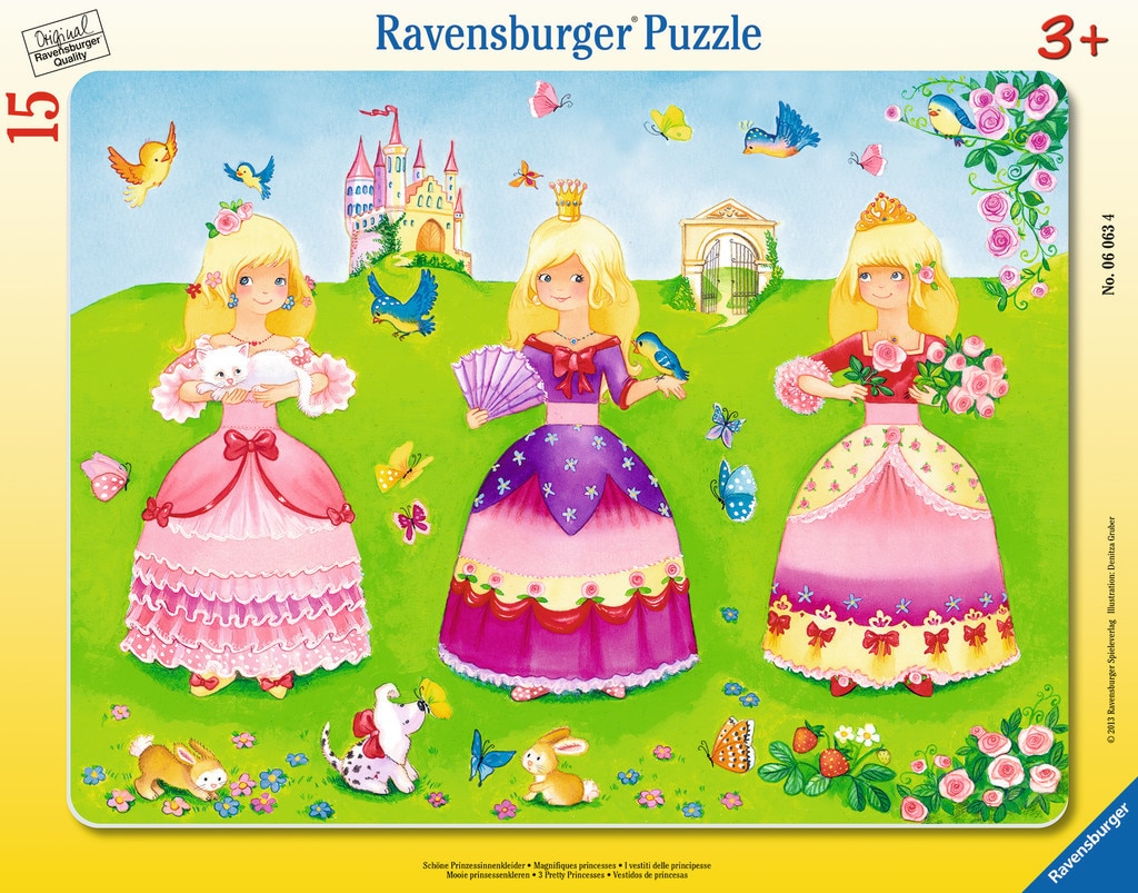 3 Pretty Princesses - 15pc Frame Puzzle By Ravensburger